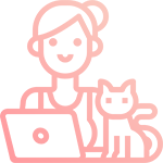 Spays and neuters icon with a cat standing next to a dog