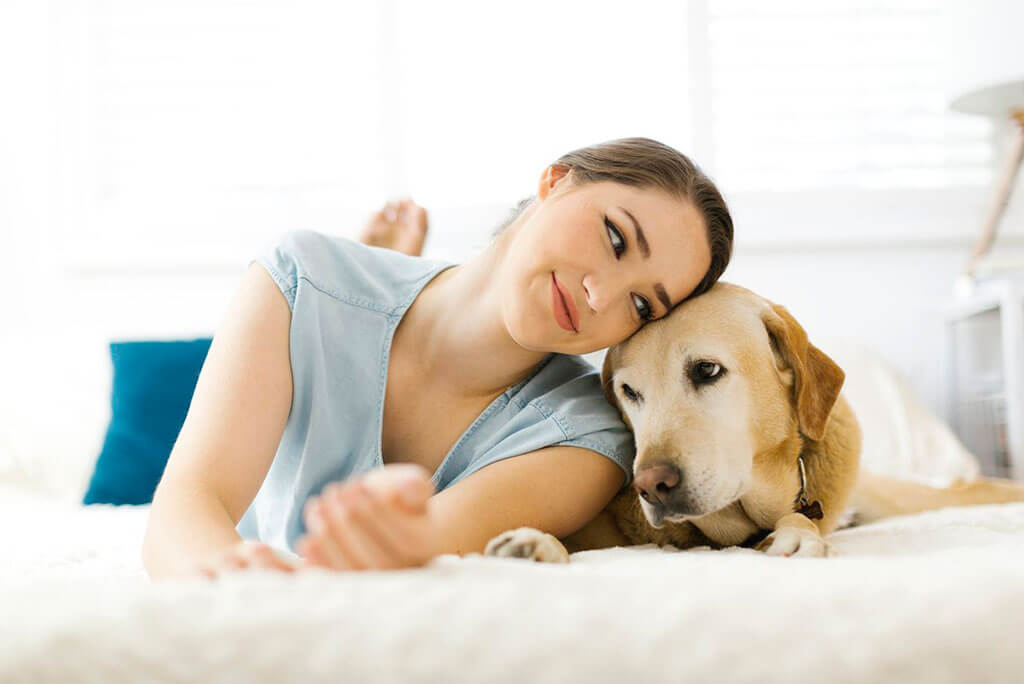 Girl and dog best friends